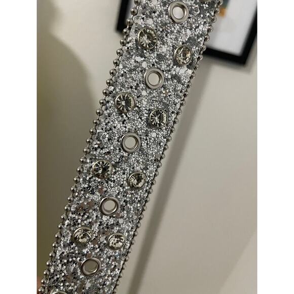 Silver Glittery and Rhinestone Western Belt - Picture 4 of 5